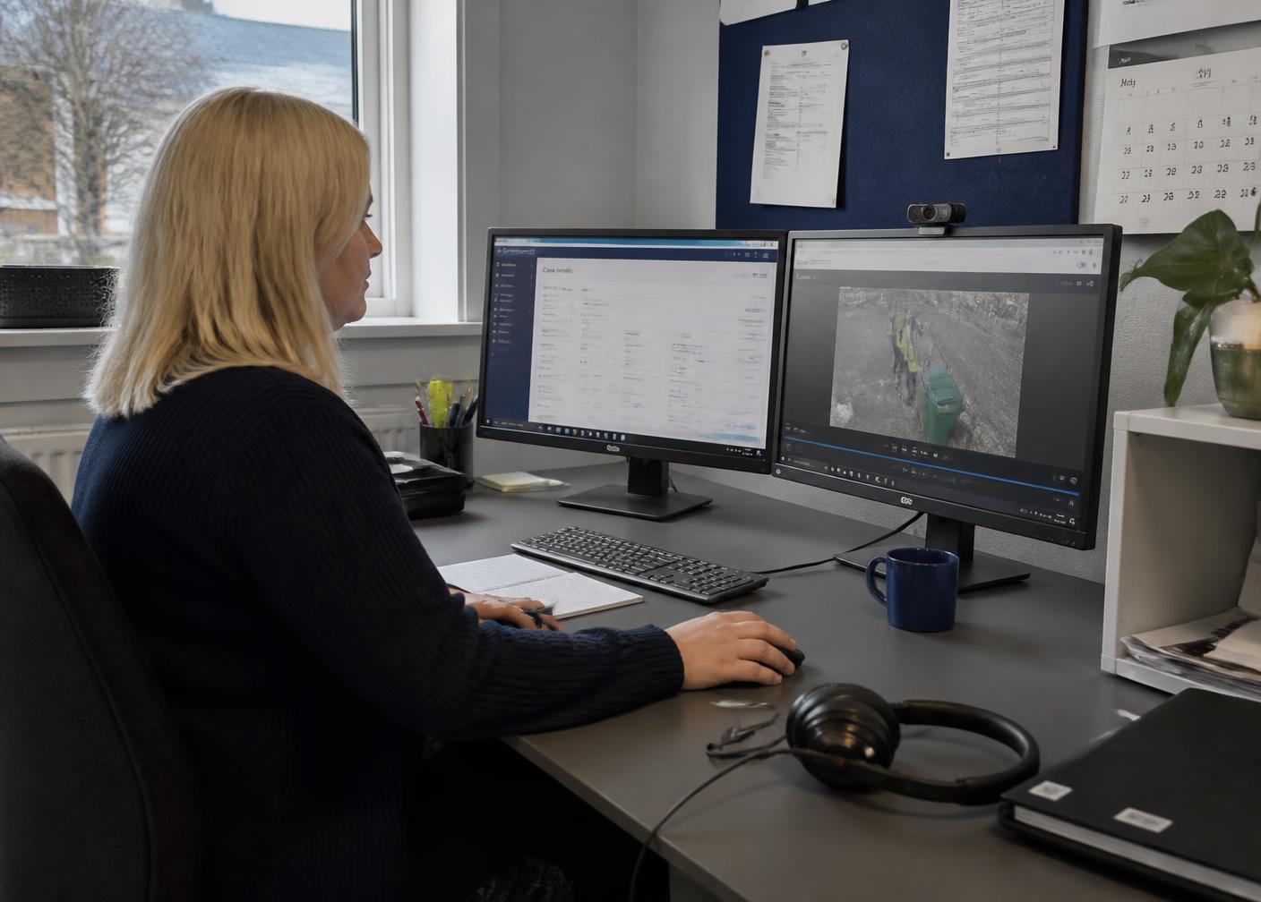 Service coordinator reviewing incoming service cases