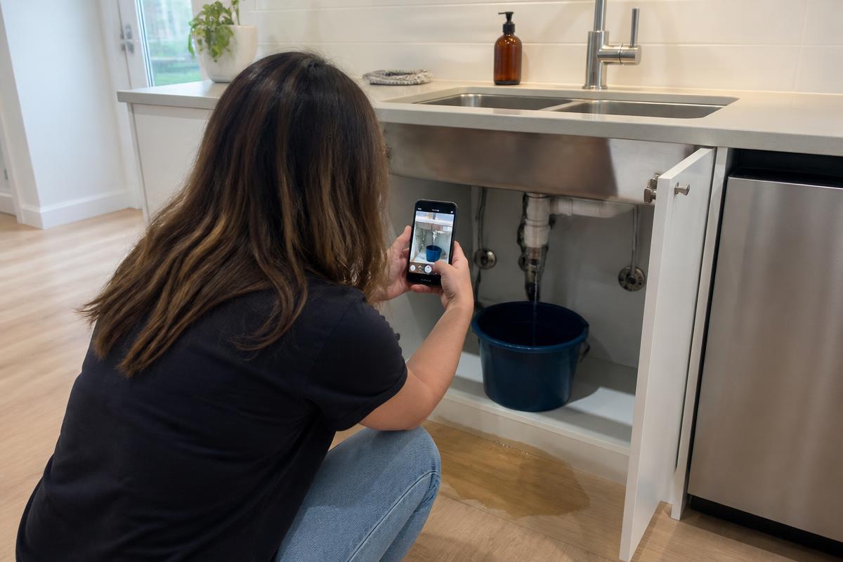 Photo of the connection beneath the sink